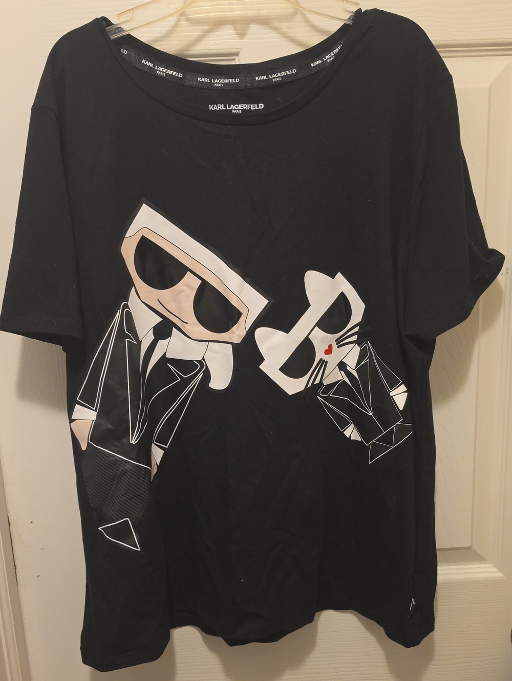 Karl Lagerfeld Black Tee with Character Graphic